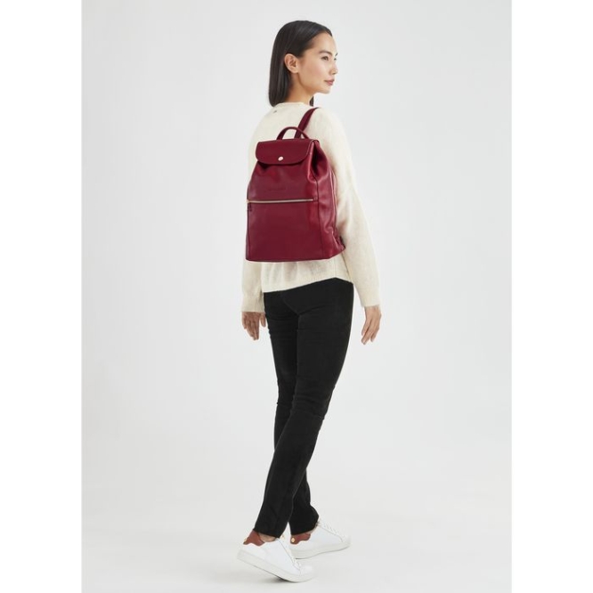 Red Longchamp Le Foulonné Women's Backpacks | US-9650LQH