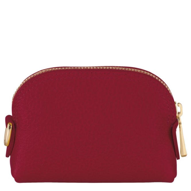 Red Longchamp Le Foulonné Women's Cardholders & Coin Purses | US-4920SYL