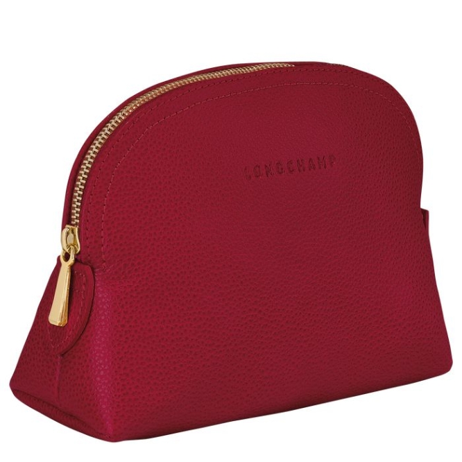 Red Longchamp Le Foulonné Women's Pouches & Cases | US-3207FJY