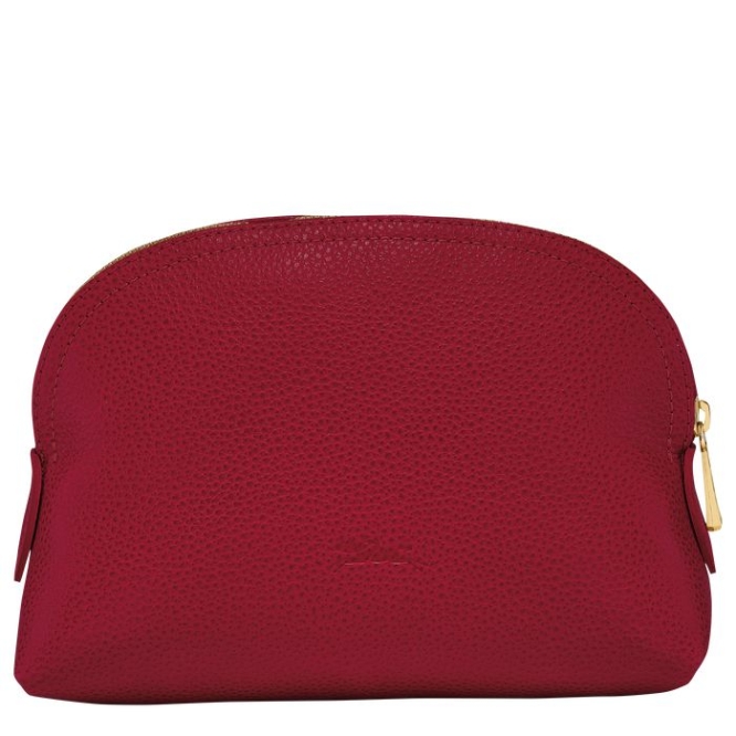 Red Longchamp Le Foulonné Women's Pouches & Cases | US-3207FJY