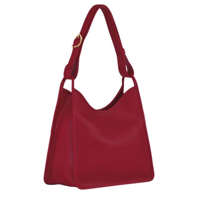 Red Longchamp Le Foulonné Women's Shoulder Bags | US-2945KWS