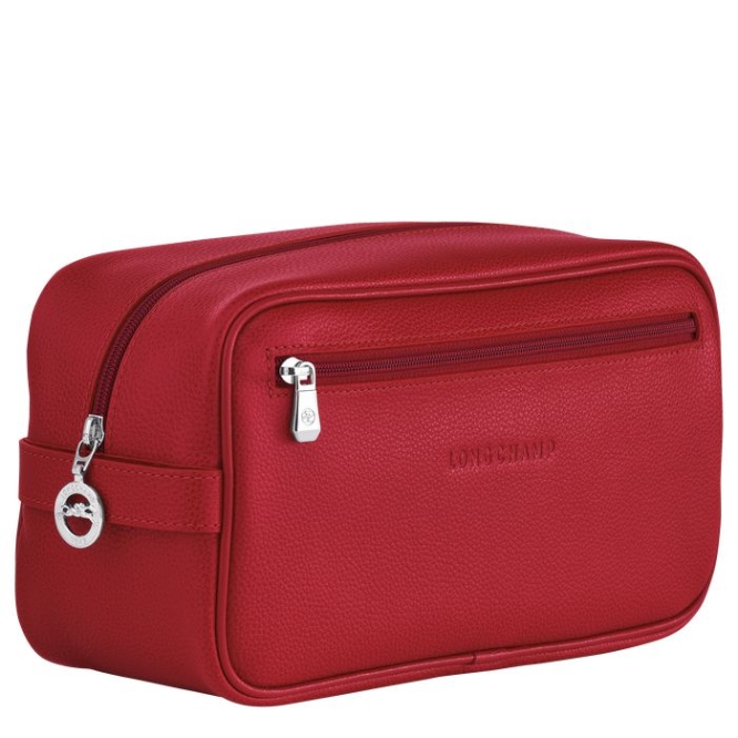 Red Longchamp Le Foulonné Women's Toiletry Bags | US-9738PVB