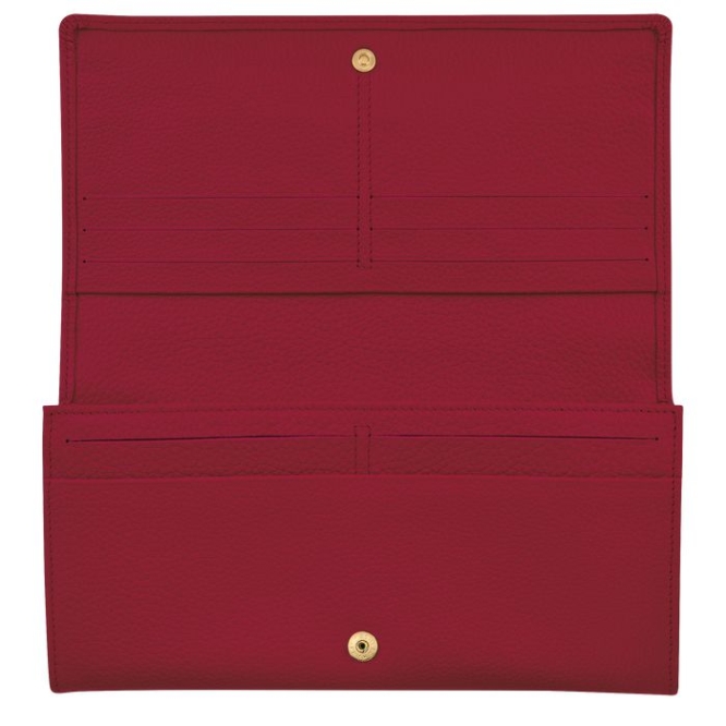 Red Longchamp Le Foulonné Women's Wallets | US-2861DQZ