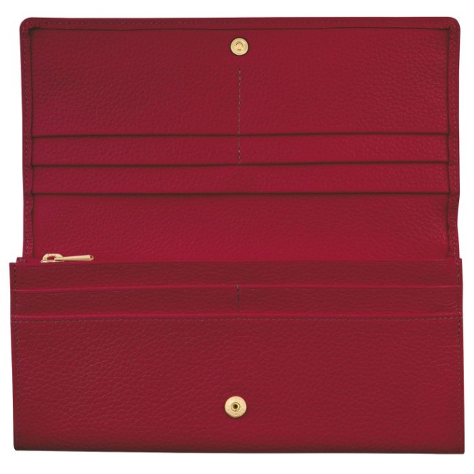 Red Longchamp Le Foulonné Women's Wallets | US-9408EVL