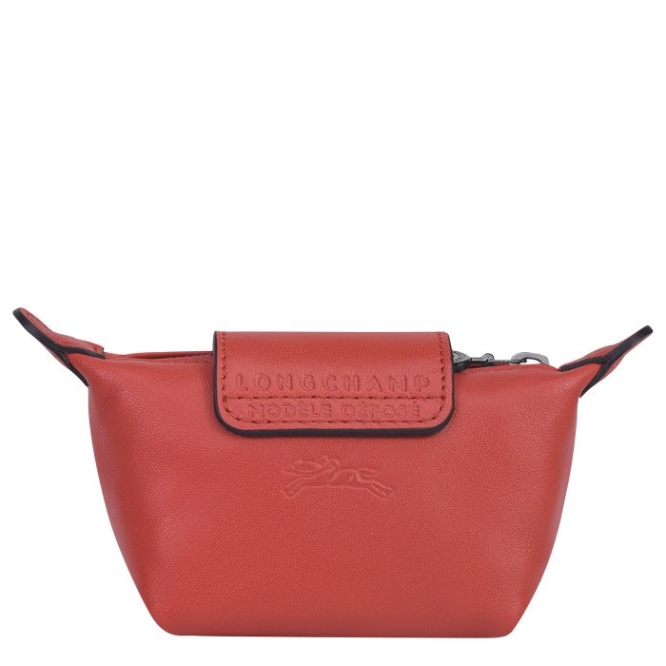 Red Longchamp Le Pliage Cuir Women's Cardholders & Coin Purses | US-9850NBU