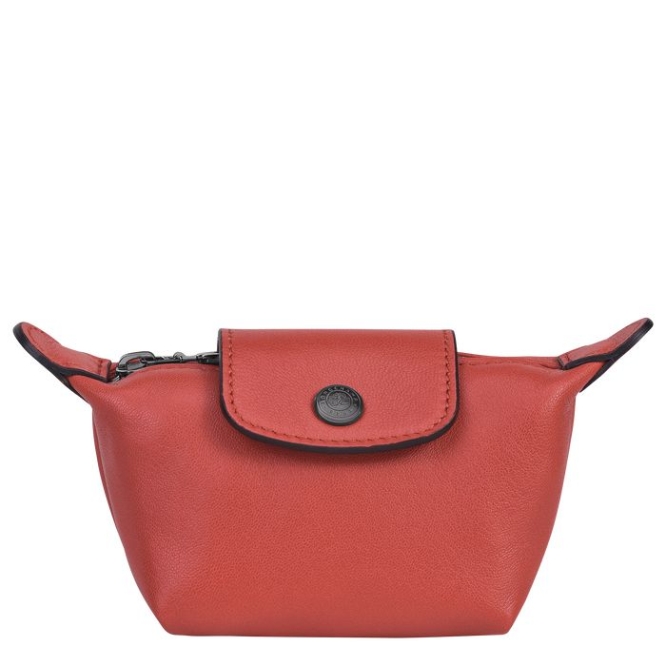 Red Longchamp Le Pliage Cuir Women\'s Cardholders & Coin Purses | US-9850NBU