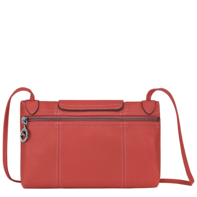 Red Longchamp Le Pliage Cuir Women's Crossbody Bags | US-2401GPT