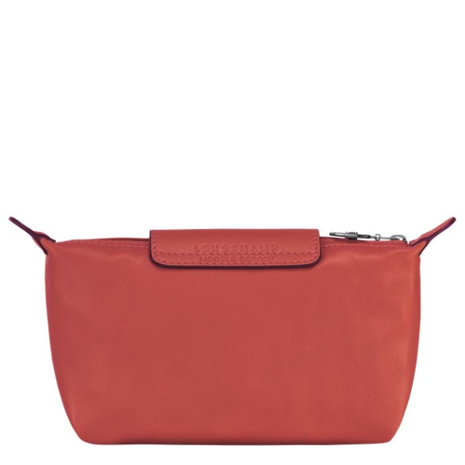 Red Longchamp Le Pliage Cuir Women's Pouches & Cases | US-1960TCD