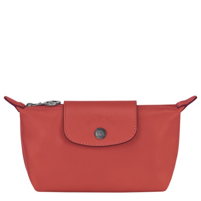 Red Longchamp Le Pliage Cuir Women\'s Pouches & Cases | US-1960TCD