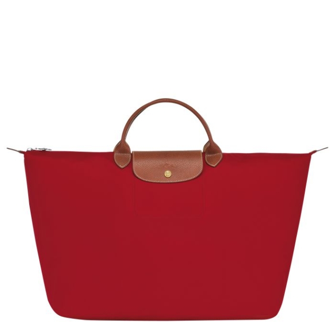 Red Longchamp Le Pliage L Men\'s Travel Bags | US-4905WLE