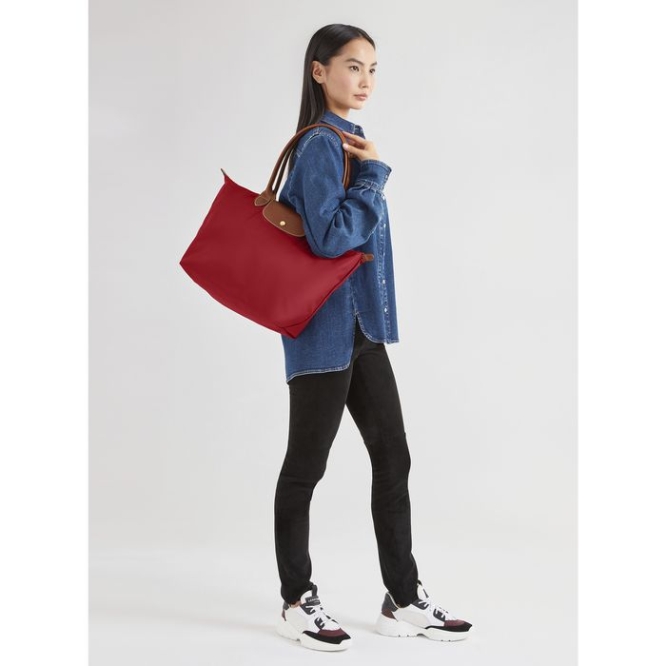 Red Longchamp Le Pliage Original L Women's Shoulder Bags | US-4103CWL