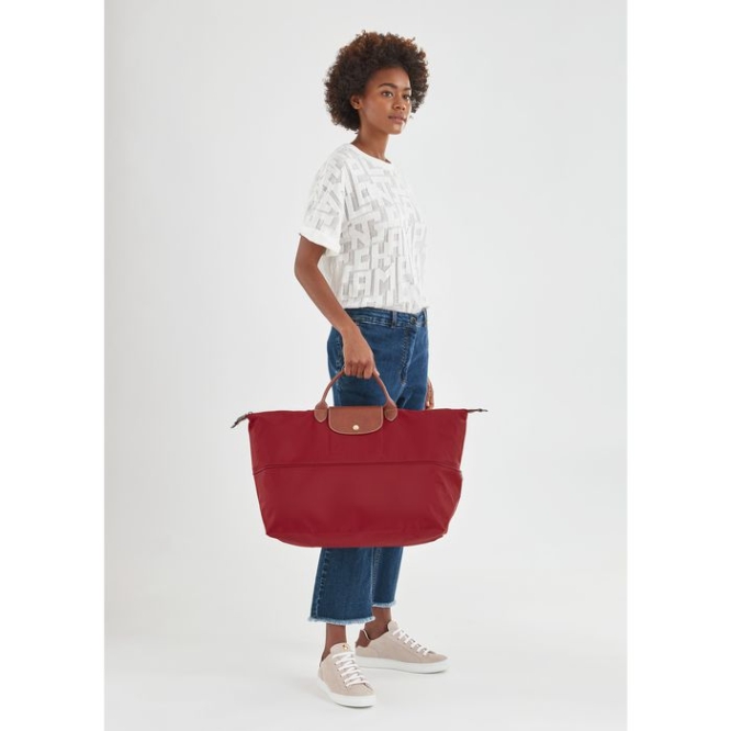 Red Longchamp Le Pliage Women's Travel Bags | US-3649IZC