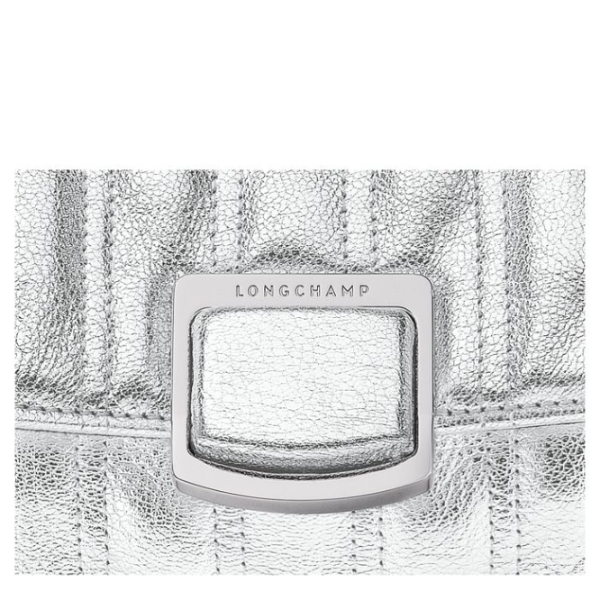 Silver Longchamp Brioche Métal S Women's Crossbody Bags | US-8476LAW