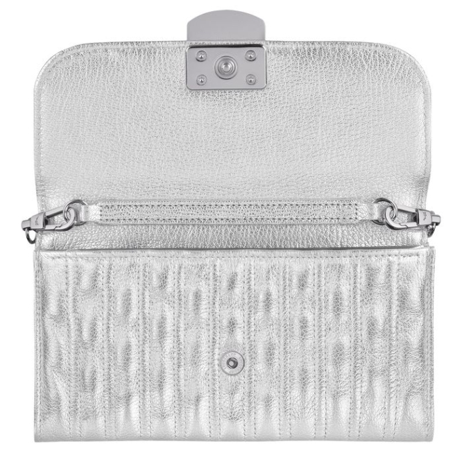 Silver Longchamp Brioche Métal Women's Wallets | US-4092LSK