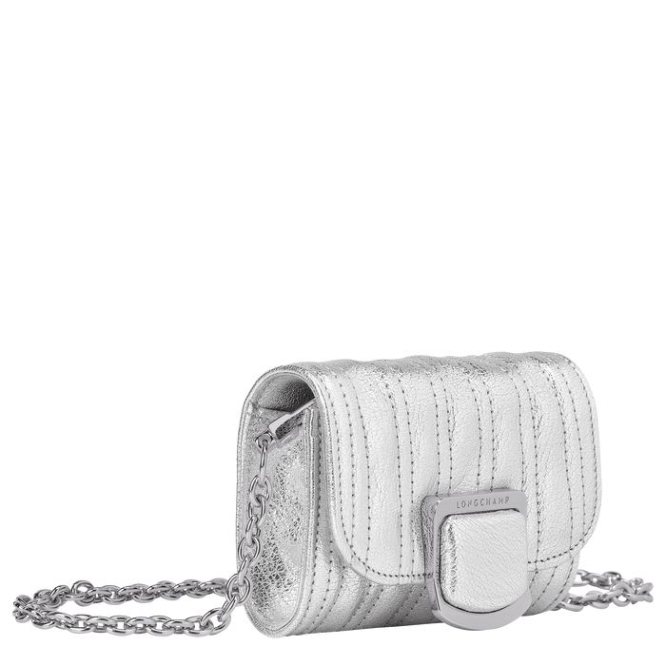 Silver Longchamp Brioche Métal Women's Wallets On Chain | US-4320PYJ