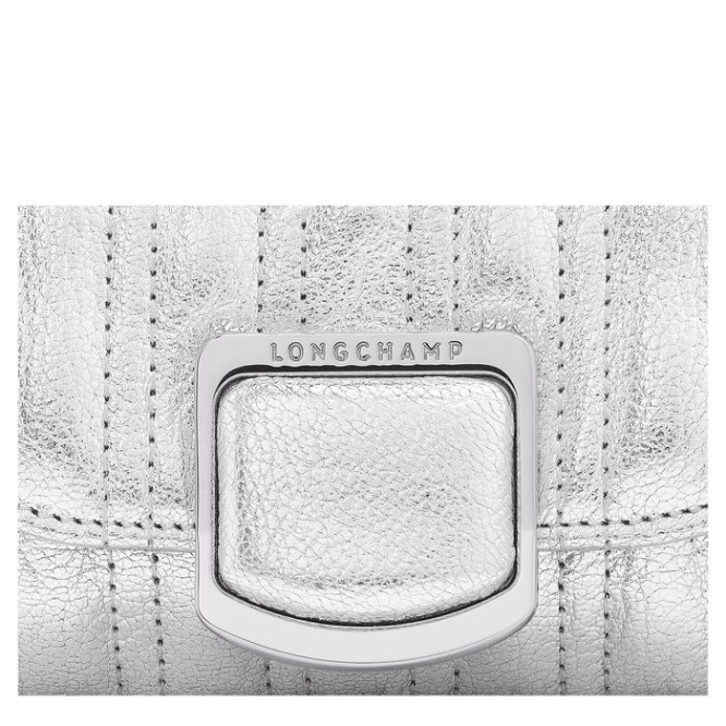 Silver Longchamp Brioche Métal Women's Wallets On Chain | US-4320PYJ