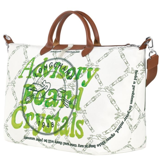 White Green Longchamp X Abc Highart For Hs Women's Travel Bags | US-8415HCU