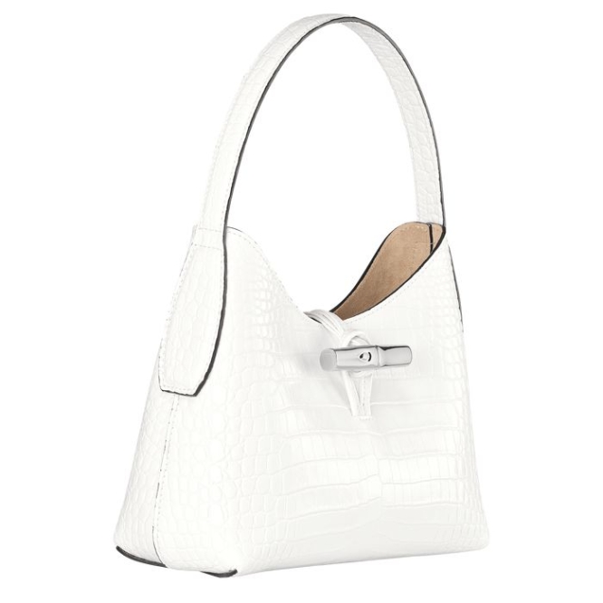 White Longchamp Roseau XS Women's Shoulder Bags | US-2379CNU