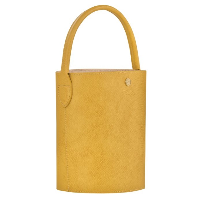 Yellow Longchamp Cuir De Russie Women's Top-handle Bags | US-9275NWK