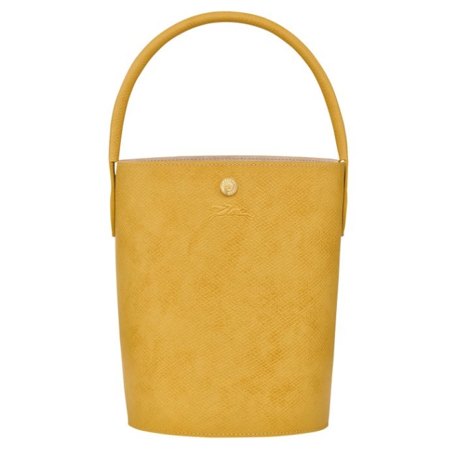 Yellow Longchamp Cuir De Russie Women\'s Top-handle Bags | US-9275NWK