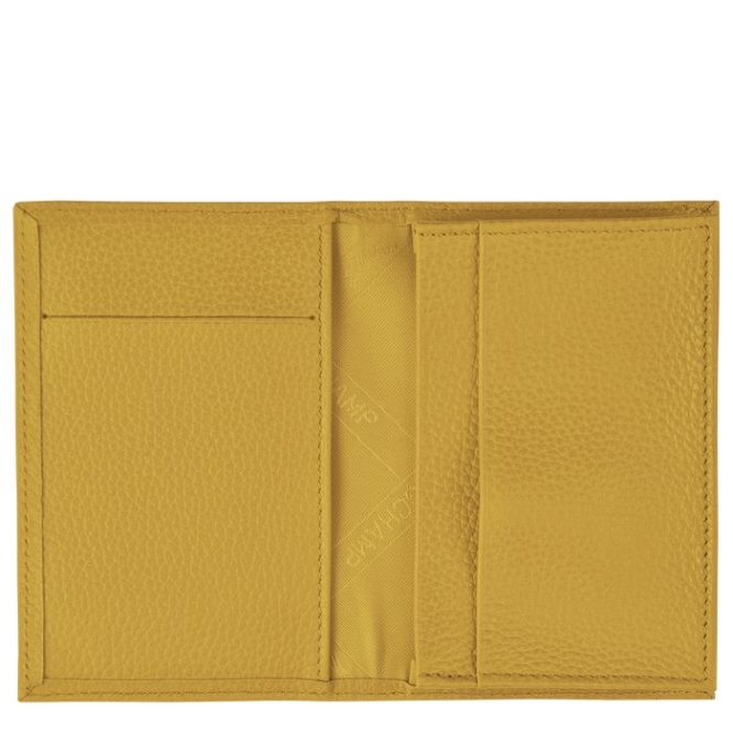 Yellow Longchamp Le Foulonné Men's Cardholders & Coin Purses | US-0215JQN