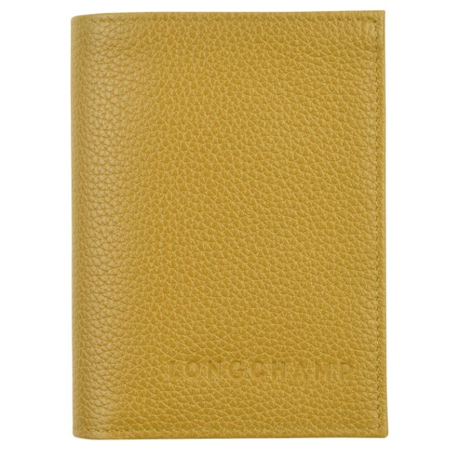 Yellow Longchamp Le Foulonné Men\'s Cardholders & Coin Purses | US-4839DHC