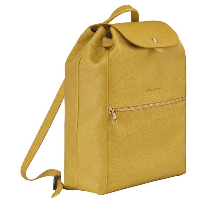 Yellow Longchamp Le Foulonné Women's Backpacks | US-3284GWR