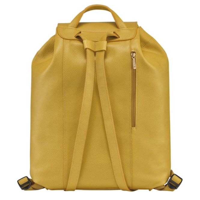 Yellow Longchamp Le Foulonné Women's Backpacks | US-3284GWR