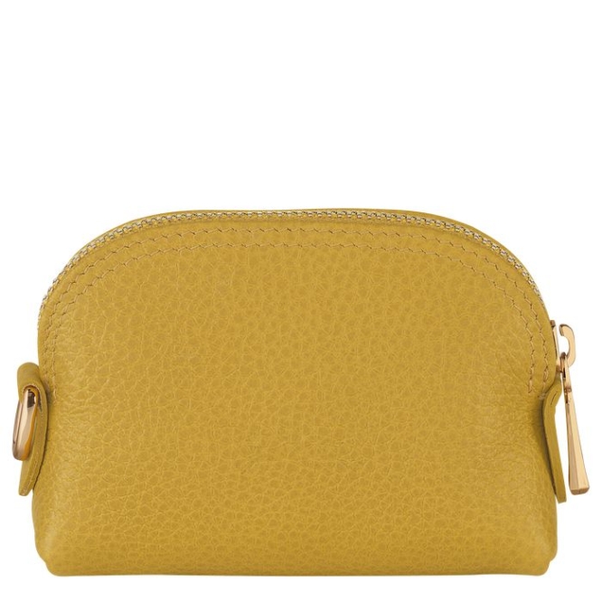 Yellow Longchamp Le Foulonné Women's Cardholders & Coin Purses | US-0594HVJ