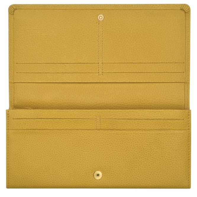 Yellow Longchamp Le Foulonné Women's Wallets | US-2675OQR