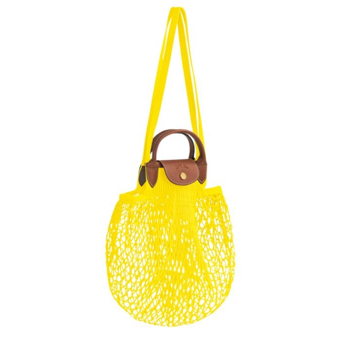 Yellow Longchamp Le Pliage Filet Women's Shoulder Bags | US-1648WRU