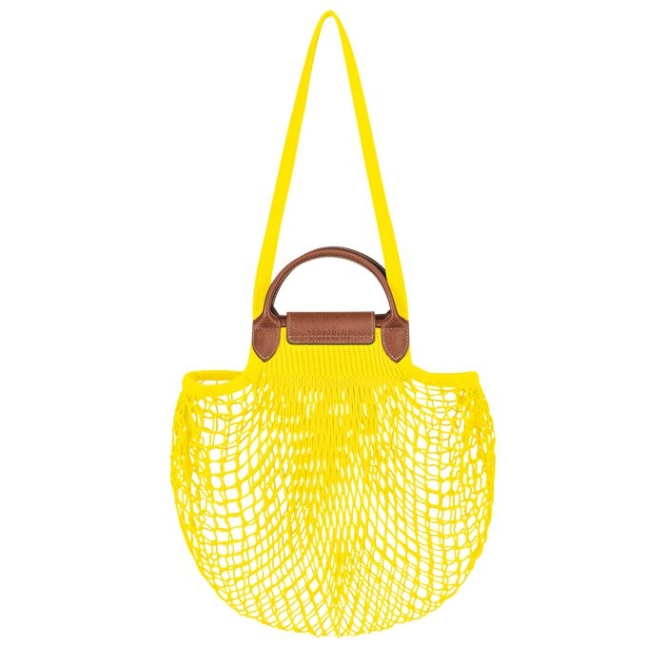 Yellow Longchamp Le Pliage Filet Women's Shoulder Bags | US-1648WRU