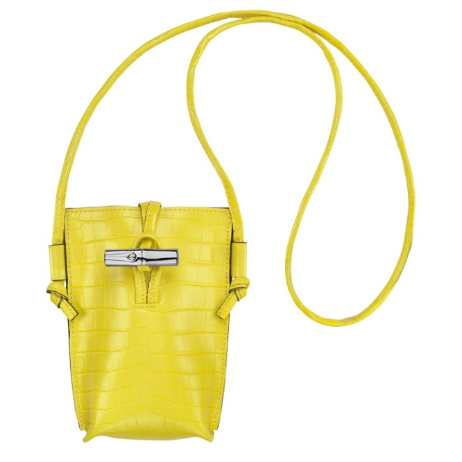 Yellow Longchamp Roseau Croco Women\'s Phone Cases | US-8741YPA