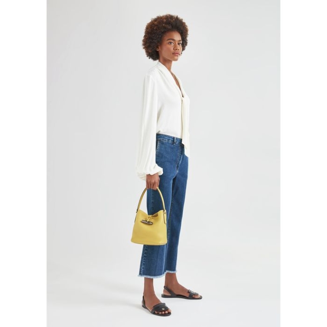 Yellow Longchamp Roseau Essential S Women's Top-handle Bags | US-7364EDF