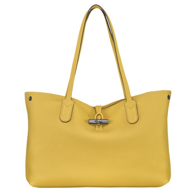 Yellow Longchamp Roseau Essential Women\'s Shoulder Bags | US-0569NSD