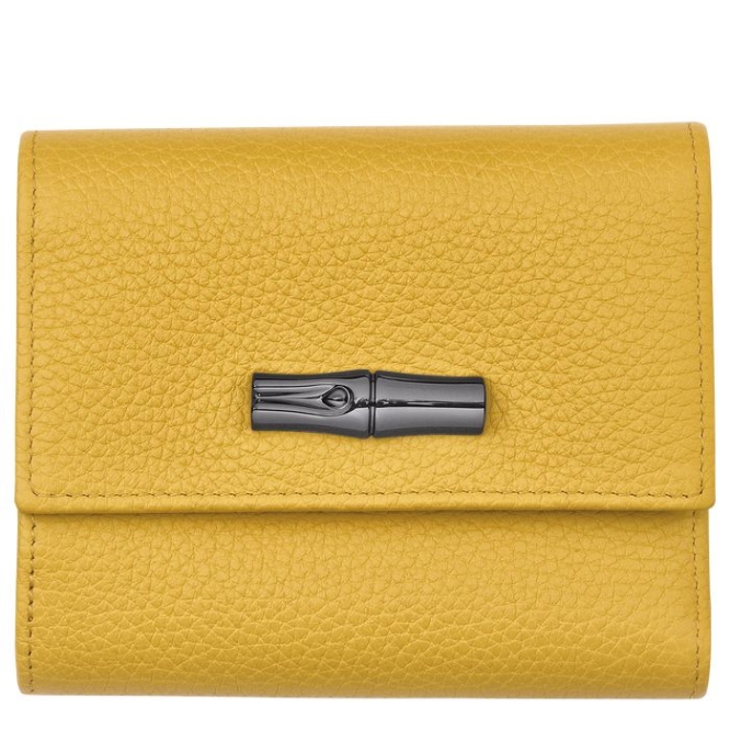 Yellow Longchamp Roseau Essential Women\'s Wallets | US-8526JAK