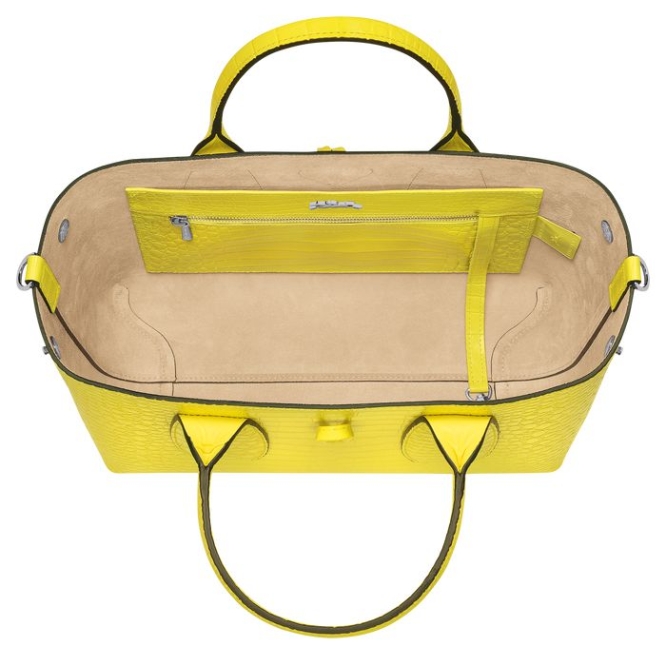 Yellow Longchamp Roseau M Women's Top-handle Bags | US-9802MXT