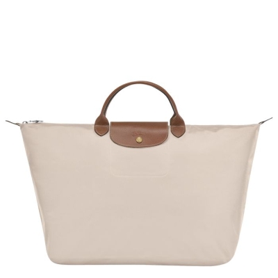 Beige Longchamp Le Pliage L Women's Travel Bags | US-2597SRK