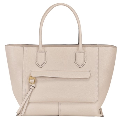 Beige Longchamp Mailbox L Women's Top-handle Bags | US-9416ZEH