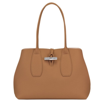 Beige Longchamp Roseau Women's Shoulder Bags | US-1036XSB