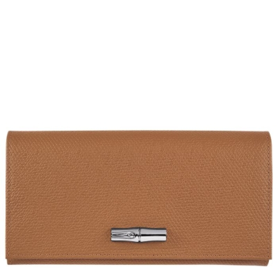 Beige Longchamp Roseau Women's Wallets | US-3491UBO