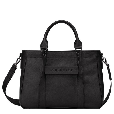 Black Longchamp 3D S Women's Top-handle Bags | US-0283VPK