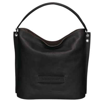 Black Longchamp 3D Women's Shoulder Bags | US-3648MCG
