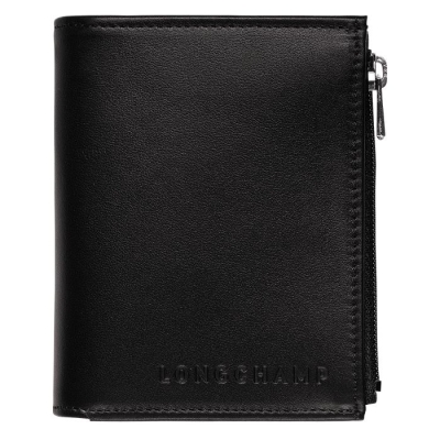 Black Longchamp Baxi Men's Wallets | US-6158VHA