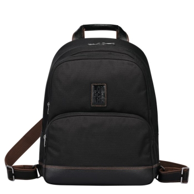 Black Longchamp Boxford Men's Backpacks | US-7981ZKR