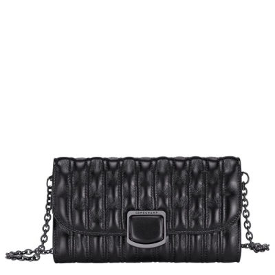 Black Longchamp Brioche Women's Wallets | US-7495JVQ