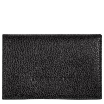 Black Longchamp Le Foulonné Men's Cardholders & Coin Purses | US-1063NHT