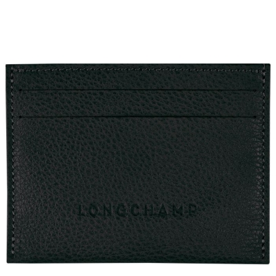 Black Longchamp Le Foulonné Men's Cardholders & Coin Purses | US-6375AOU