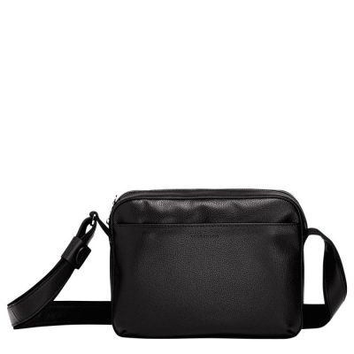 Black Longchamp Le Foulonné Men's Crossbody Bags | US-2135MIS