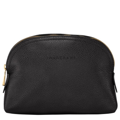 Black Longchamp Le Foulonné Men's Pouches & Cases | US-0291ZVC